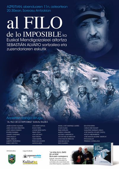 "Al filo de lo imposible" hitzaldia eta "La vida en el límite de la vida" liburu-aurkezpena "Al filo de lo imposible" hitzaldia eta "La vida en el límite de la vida" liburu-aurkezpena