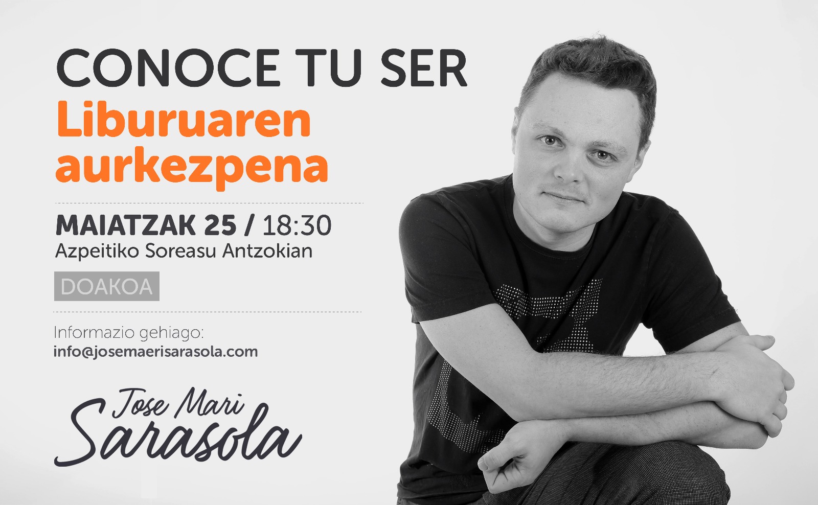 'Conoce tu ser' (Ezagutu zure izatea) liburuaren aurkezpena 'Conoce tu ser' (Ezagutu zure izatea) liburuaren aurkezpena