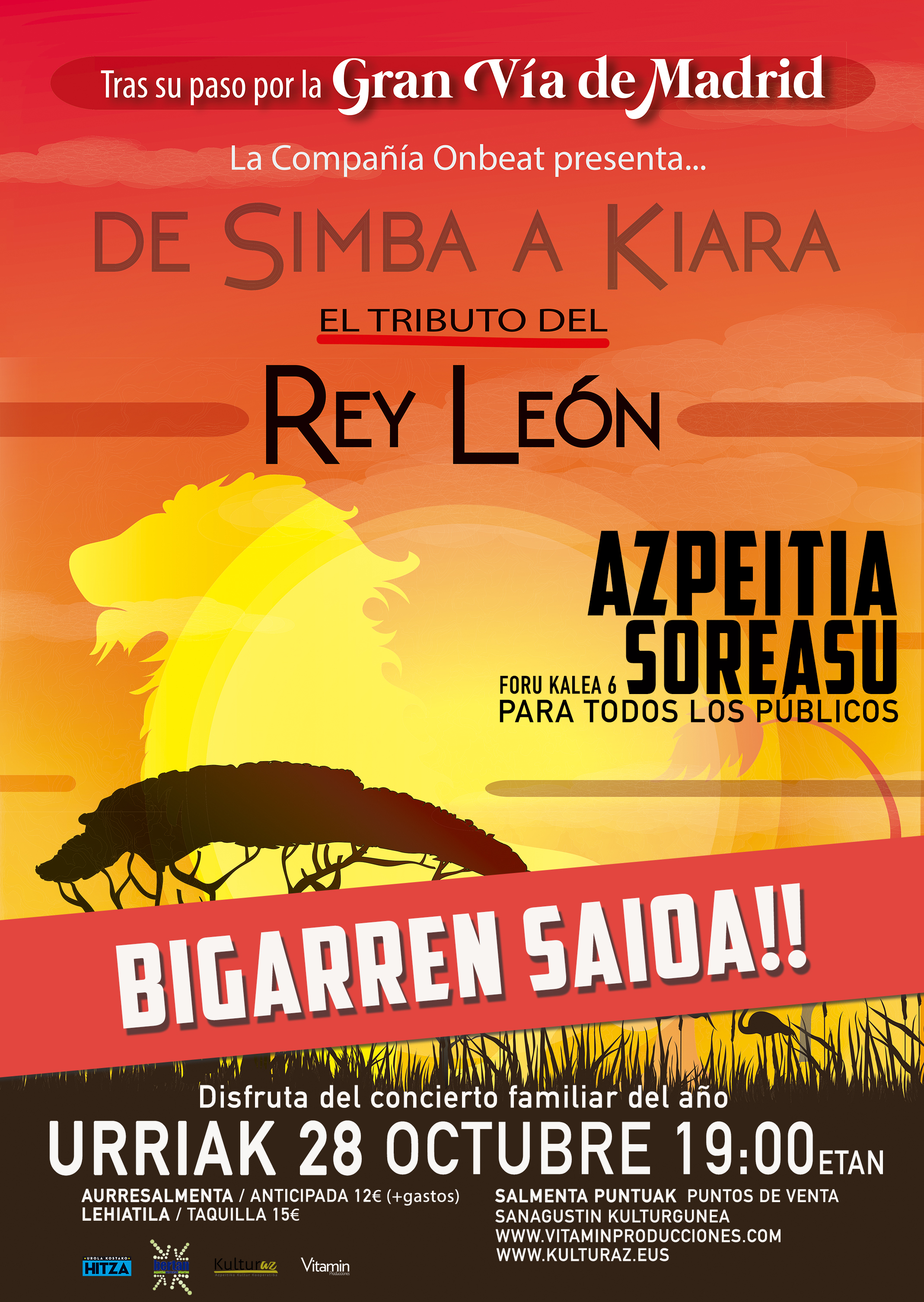 De Simba a Kiara (Lehoi Erregearen tributua) Bigarren saioa De Simba a Kiara (Lehoi Erregearen tributua) Bigarren saioa