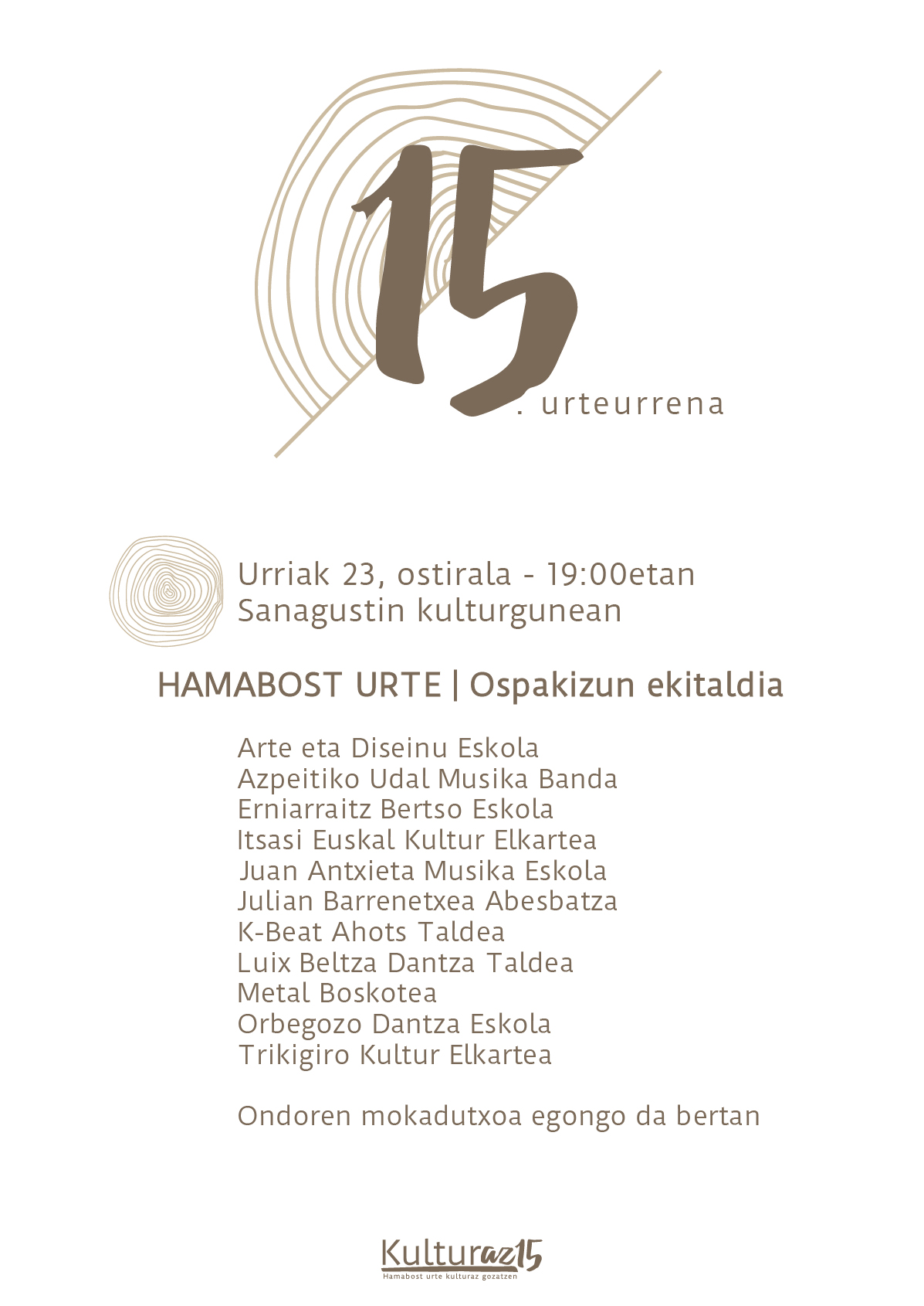 HAMABOST URTE | OSPAKIZUN EKITALDIA