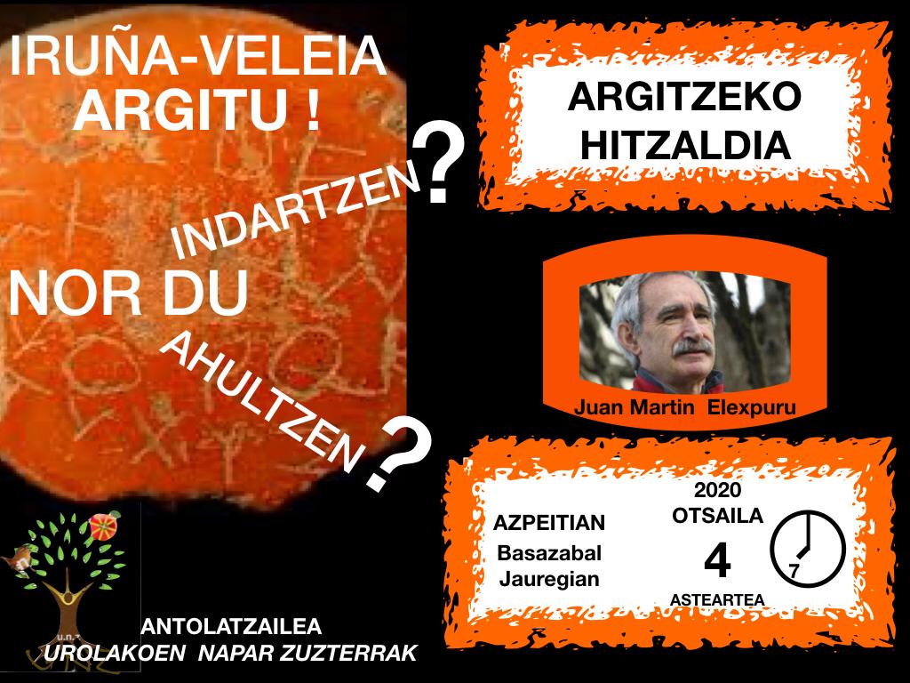 Hitzaldia: Iruña-Veleia Hitzaldia: Iruña-Veleia