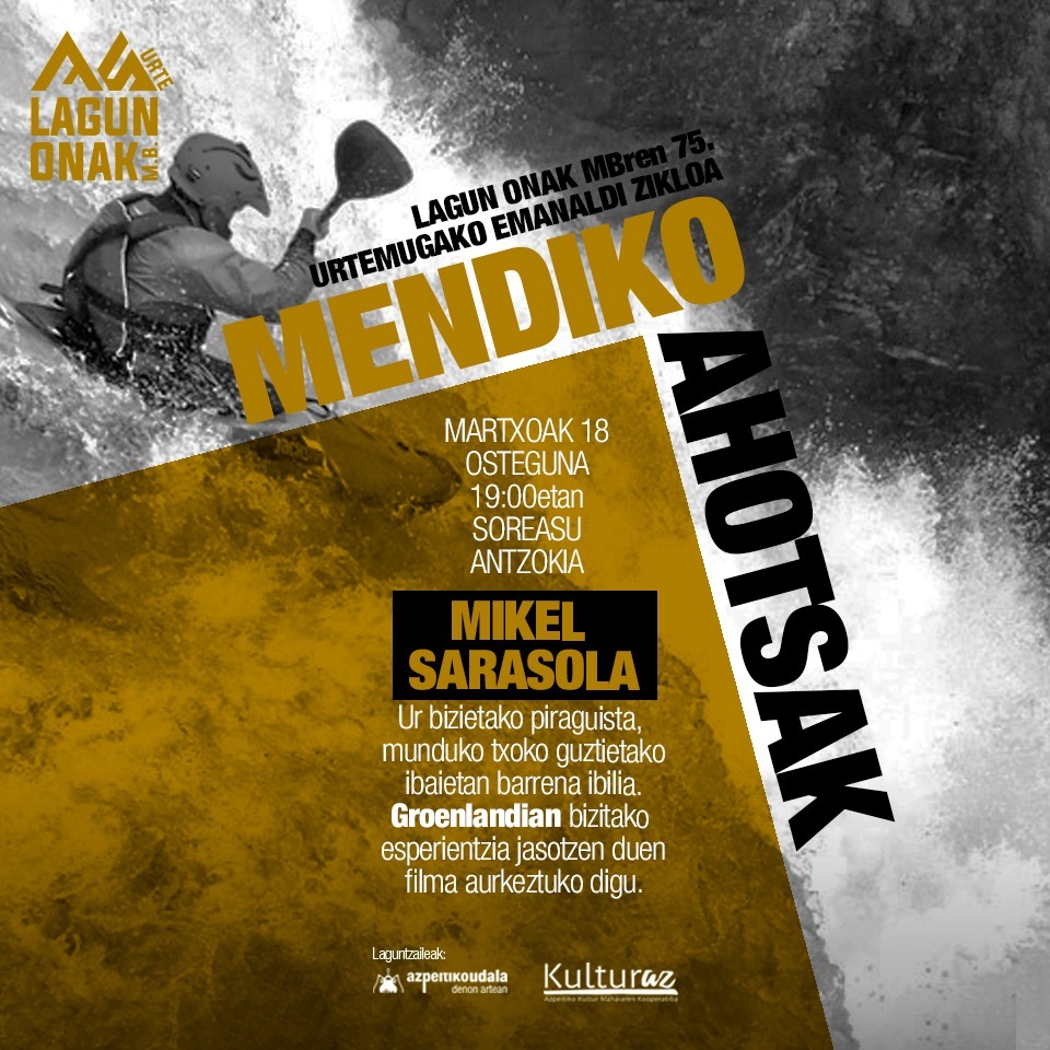 Hitzaldia: Mendiko Ahotsak 'Mikel Sarasola' Hitzaldia: Mendiko Ahotsak 'Mikel Sarasola'