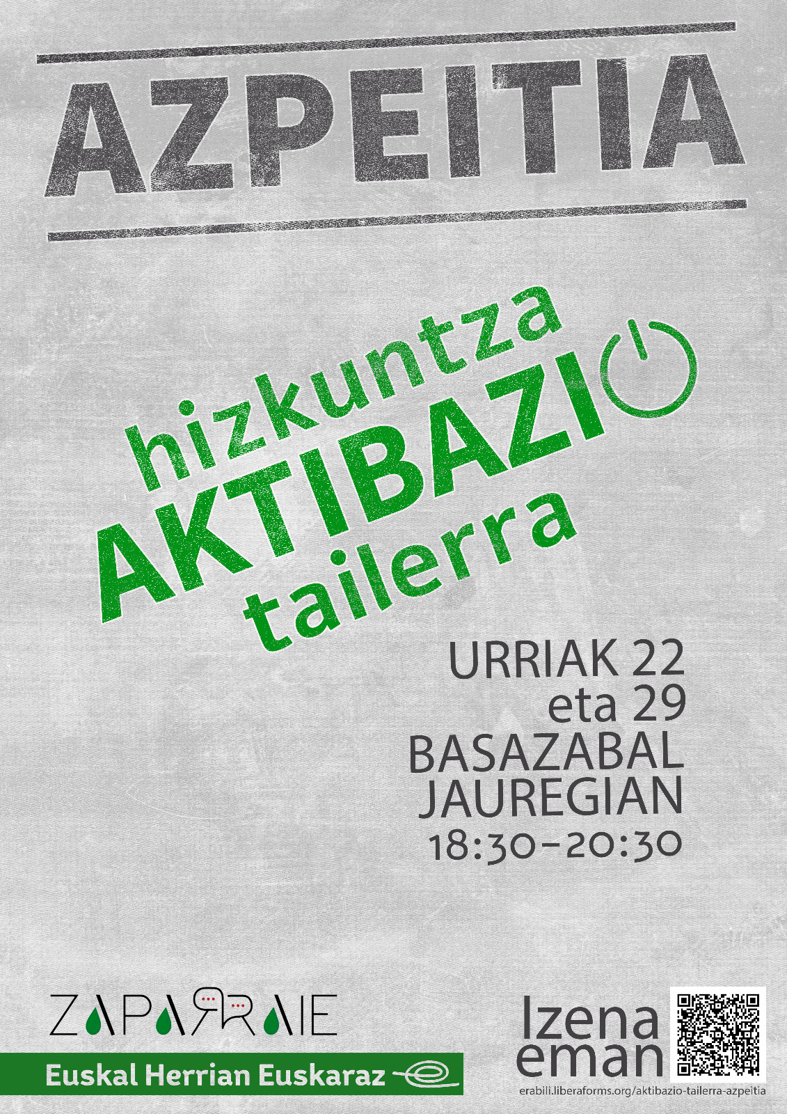 HIZKUNTZA AKTIBAZIO TAILERRA HIZKUNTZA AKTIBAZIO TAILERRA
