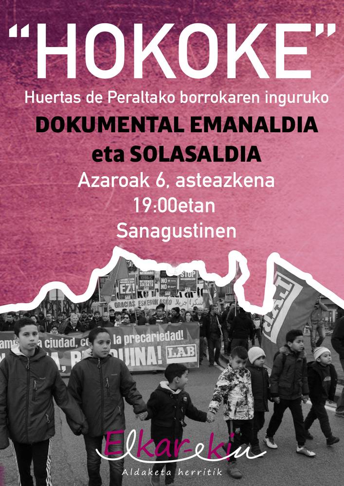 'Hokoke' dokumentalaren emanaldia eta solasaldia 'Hokoke' dokumentalaren emanaldia eta solasaldia