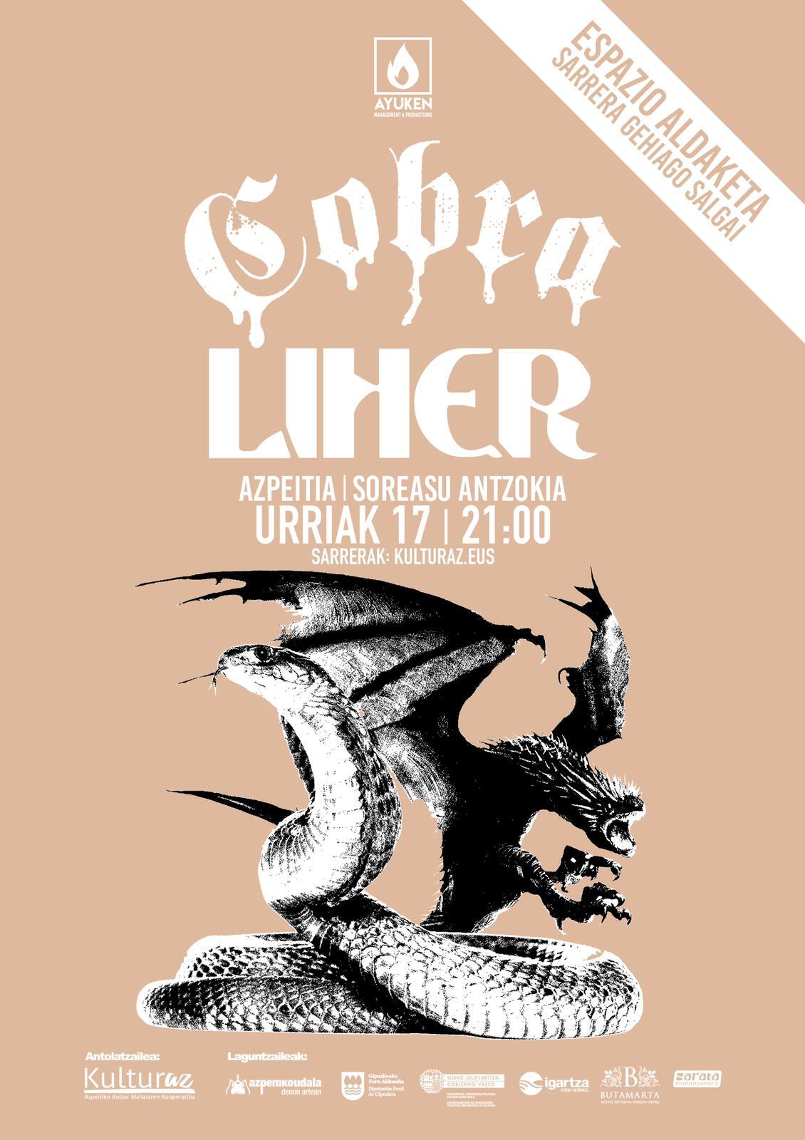 Kontzertua: LIHER + COBRA (Sarrerak agortuta) Kontzertua: LIHER + COBRA (Sarrerak agortuta)