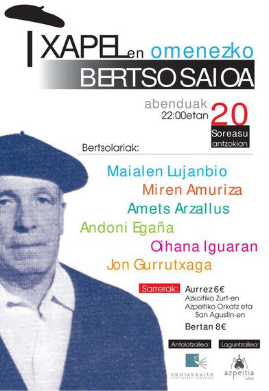 Txapelen omenezko bertso saioa Txapelen omenezko bertso saioa