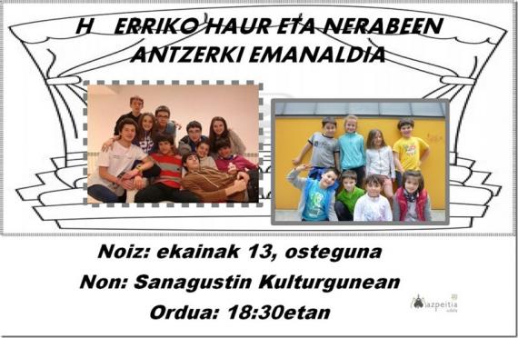 Ostegunean, gazteen antzerki tailerrekoen emanaldiak izango ditugu Ostegunean, gazteen antzerki tailerrekoen emanaldiak izango ditugu