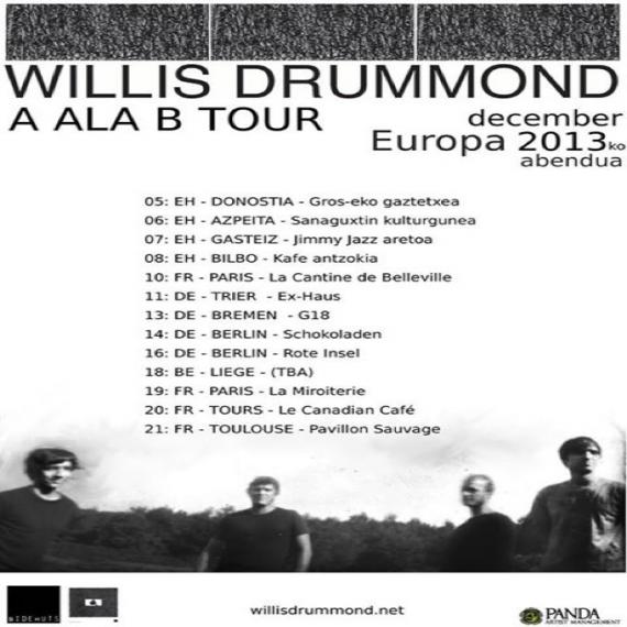 Willis Drummond eta Total Heels ikusteko aukera paregabea duzue Azpeitiko Sanagustin kulturgunean Willis Drummond eta Total Heels ikusteko aukera paregabea duzue Azpeitiko Sanagustin kulturgunean