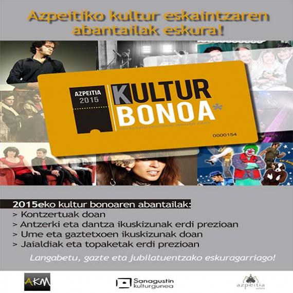 Kulturaz gozatzeko, 2015eko kultur bonoa eskuragarri Kulturaz gozatzeko, 2015eko kultur bonoa eskuragarri