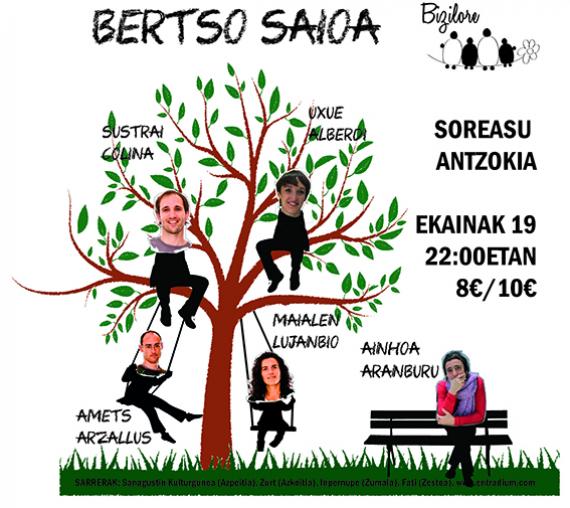 Uxue Alberdi, Sustrai Colina, Amets Arzallus eta Maialen Lujanbioren bertso saioa ekainean Uxue Alberdi, Sustrai Colina, Amets Arzallus eta Maialen Lujanbioren bertso saioa ekainean