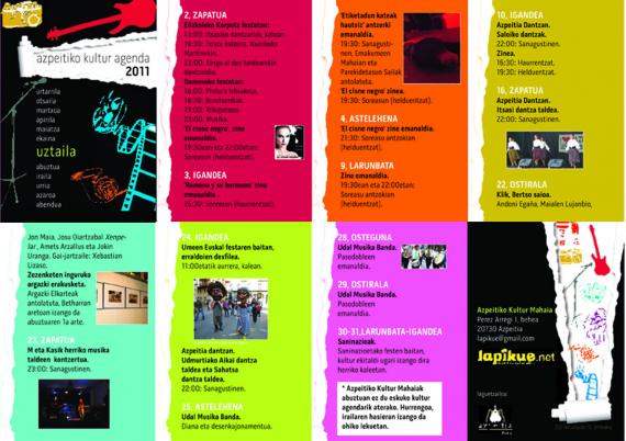 Uztaileko eskuko agenda