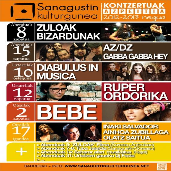 Martxora bitartean Sanagustin kulturgunean izango diren kontzertuak Martxora bitartean Sanagustin kulturgunean izango diren kontzertuak